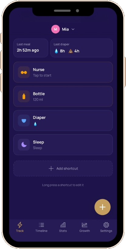 Breast timer & bottle feeds